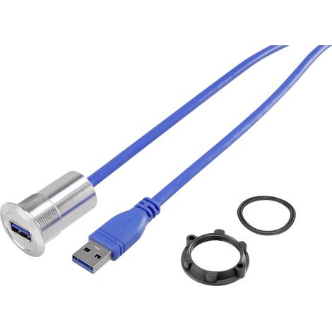 TRU COMPONENTS USB-21-BK USB A Einbaubuchse 3.0 Buchse, Einbau   Inhalt: 1 St.
