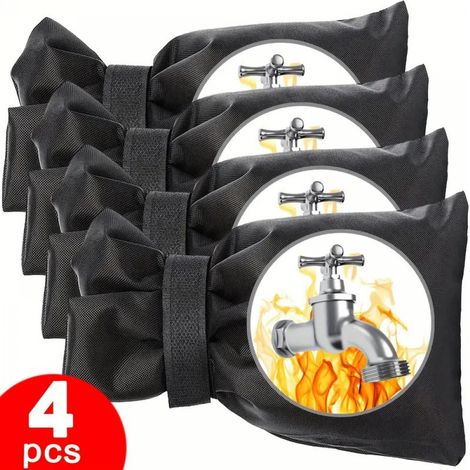 （4 Pcs）Outdoor Faucet Cover Antifreeze Faucet Protection Cover Wind Resistant Waterproof for Winter Garden Black (1/5)