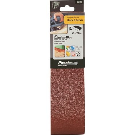 PIRANHA - NASTRI ABRASIVI 75X510MM GRANA40 3PZ