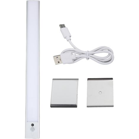 Éclairage LED rechargeable sous meuble, détecteur de mouvement, magnétique, argenté, pour placard de cuisine/penderie (1/5)