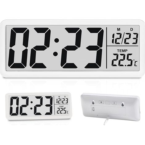 Digital Wall Clocks, Digital Clock, Digital LED Alarm Clock, Digital Remote Clock for Home, Kitchen, Office, Living Room, School, Can Be Hung, Temperature, Time (1/5)