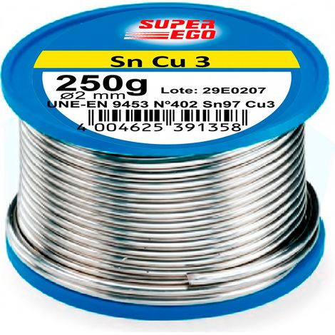 Bobine Sn Cu3 étain-cuivre 3% ø 2 Mm, 250 G