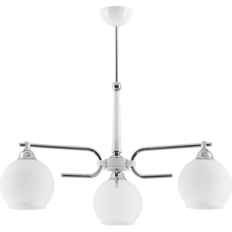 Lampada a sospensione Axel 3 luci bianca vetro E27 Jupiter