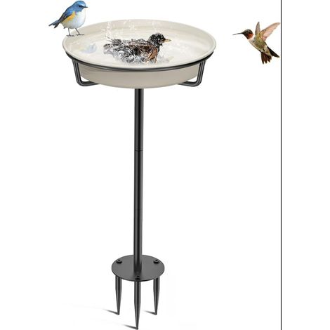 Bird Bath, Food Tray, Standing Water Point, Wild Frost Resistant, Winter White (1/5)