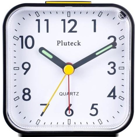 Réveil Veilleuse et Snooze / Ascendant Alarme sonore / Simple à régler Horloges, alimenté par batterie, petit, noir (1/4)
