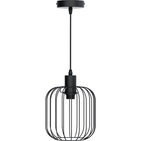 LAMPADARIO LAMPADA SOSPENSIONE DESIGN MODERNO INDUSTRIALE PARALUME NERO E27 (1/5)