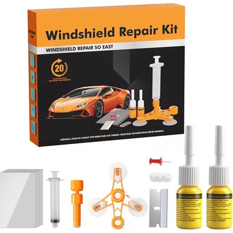 Kit Réparation Pare-Brise Auto - Résine Haute Résistance 20pa - Pour Fissures Et Impacts - Outil Manuel Portable (1/5)