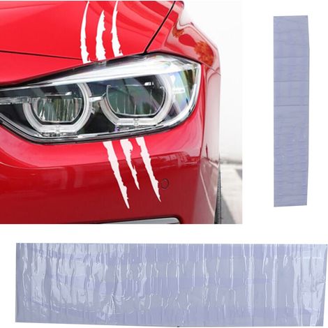 Modification de carrosserie, autocollants de capot imperméables, style fantôme, effet griffes, blancs. (1/5)