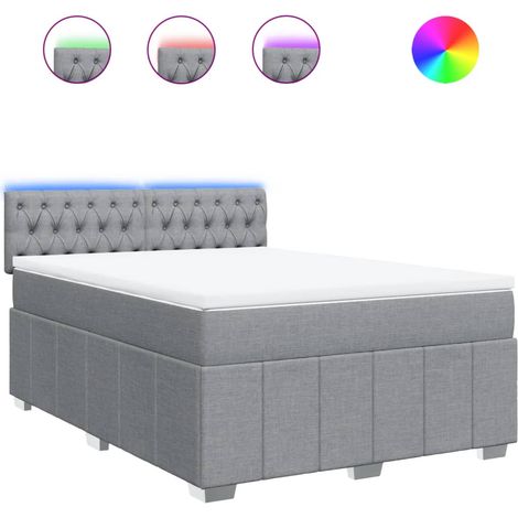 Maison Exclusive - Giroletto a Molle con Materasso Grigio Chiaro 140x200cm Tessuto (1/5)