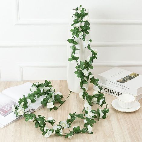 Guirlande Fleurs Artificielles Fleurs Artificielle Vigne Fleur Guirlande Vigne Suspendue pour Mariage Décoration Jardin Maison Mariage Arche Voiture Décor (1/5)