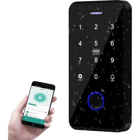 Contrôleur d'accès NFC Bluetooth IP68 étanche RFID Clavier Empreintes Digitales Biométriques Smart Password Lock System + 10 Porte-clés 13,56 MHz (1/5)