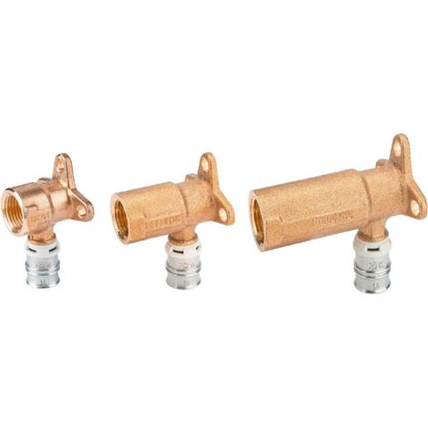 Coude à applique multicouche à sertir - Diamètre: 16X2 mm - Diamètre du raccord: 1/2" - Longueur: 35 mm