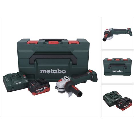 Metabo WPB 18 LT BL 11-125 Quick amoladora angular sin cable 18 V 125 mm sin escobillas + 1x batería recargable 5,5 Ah + cargador + metaBOX (1/5)