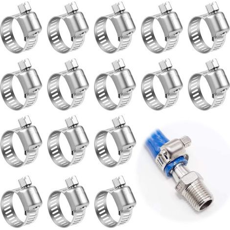 Paquete de 25 abrazaderas de manguera de acero inoxidable de 6-12 mm – Acero inoxidable 304 – Resistente a la corrosión – Para tuberías de agua domésticas - 25 piezas de 6-12 mm (1/4)