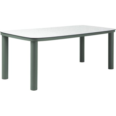Table de jardin structure en aluminium 8 personnes L213x90cm vert (1/5)