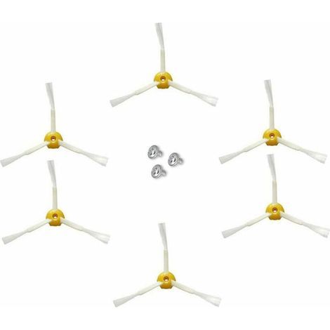 Spazzola laterale per iRobot Roomba Serie 500 600 700 (Giallo, 6 pezzi Spazzola laterale a 3 bracci) (1/5)