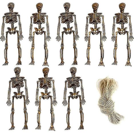 Halloween-Mini-Skelette, Halloween-Skelett-Dekoration, Skelett-Girlande, Halloween-Dekoration, Totenkopf, 15 cm großes künstliches menschliches Skelett, Halloween-Artikelnummer (1/5)
