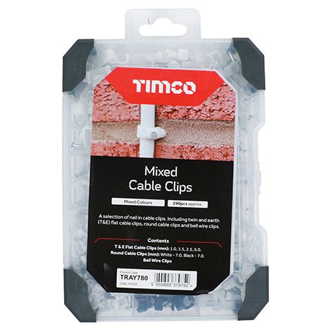 TIMCO Cable Clips Mixed Tray - 290pcs (1/2)