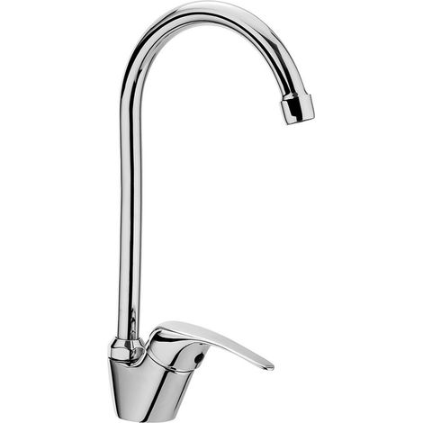 Schläfer 35104017 - Rubinetto Miscelatore Monocomando con Leva laterale per Lavello Cucina, Lavatoio Serie Creta Cromato, Bocca Alta Orientabile, Design Moderno, Rubinetto Monoforo da Cucina