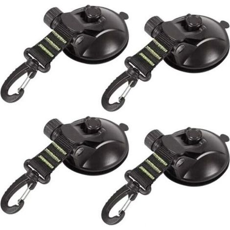 Set of 4 suction cup anchors with suction cup attachment for car, camping, tarpaulin, multifunctional suction cup accessory for tents as car side awning (1/5)