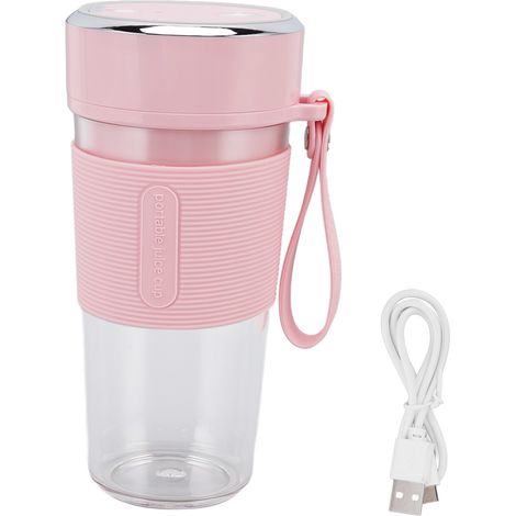 Mixeur portable rechargeable 300ml, batterie 1200mAh, commande à une touche, charge USB, presse-agrumes électrique rose pour bureau, maison, voyage (1/5)
