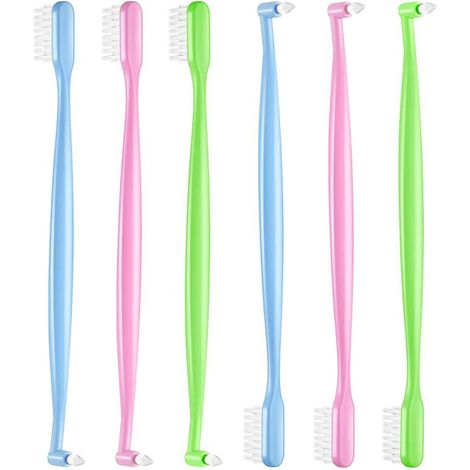 6Pcs Double Ended Orthodontic Toothbrushes, Soft V-Bristle Toothbrushes, Tufted Conical Toothbrush for Cleaning Orthodontic Appliances (1/5)