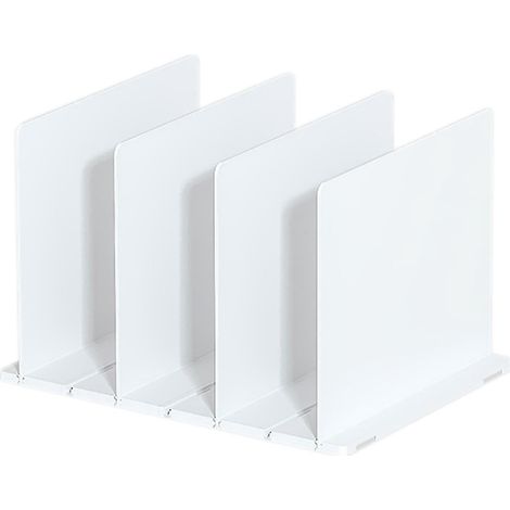 Regaleinteiler, 3/4/5-teilig, ABS-Regalböden zur Organisation von Schränken, Büchern, Handtüchern, Hüten, Handtaschen – 4-teilig – Weiß