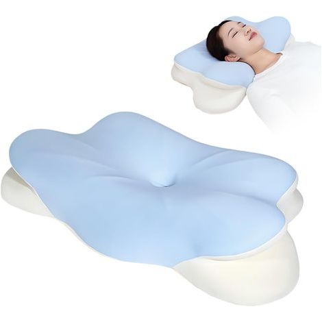 Memory foam pillow, ergonomic orthopedic pillow with removable cover, for comfortable recovery - AquaForge (1/5)