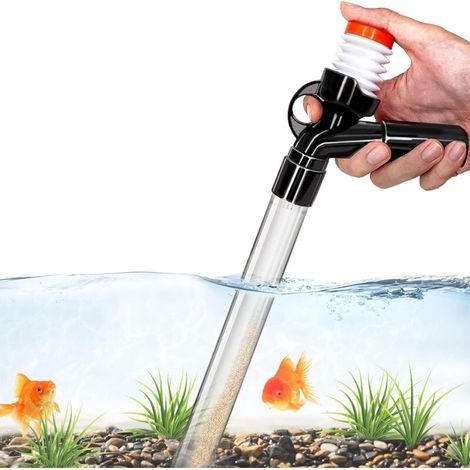 Aspirateur Aquarium Kit de Nettoyage de Gravier pour Aquarium avec Siphon pour Changement d'eau – Pompe de Nettoyage avec Bouton de Pression d'air (A-08) (1/5)