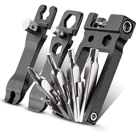Outils Velo Multifonction, 19 in 1 Outil pour VTT, Kit Réparation Vélo avec Clés Allen, Cle a Rayon