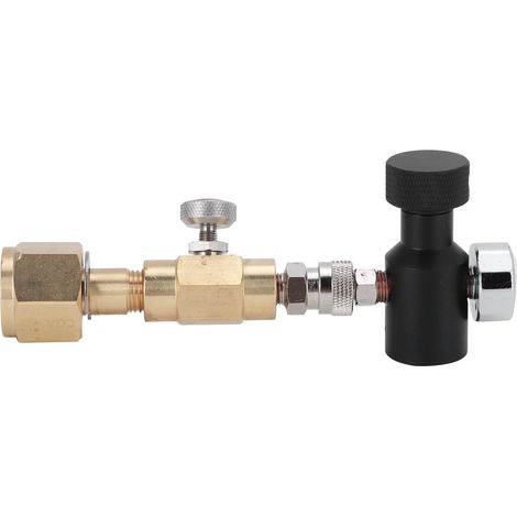 CO2-Flaschen-Nachfülladapter, CGA320-Messinganschluss mit Überdruckventil, ASA-Manometer (1500 PSI) (1/5)