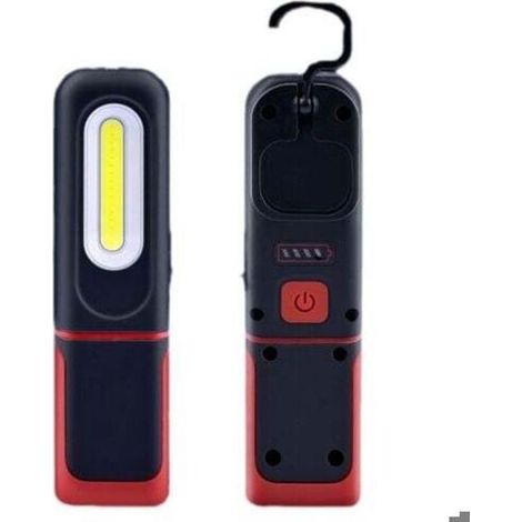 Lampada da lavoro a LED ricaricabile 2 in 1, girevole a 360°, con base magnetica e gancio. (1/3)