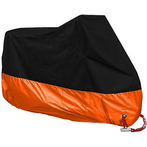 Housse de moto universelle imperméable et résistante aux intempéries et au soleil, avec œillets de verrouillage et sac de rangement - Taille XXL (245 x 105 x 125 cm) (1/5)