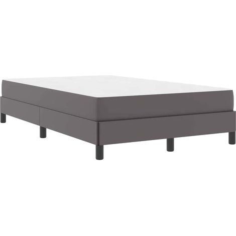 Lit double,Lit adulte,Lit avec matelas Gris 120 x 190 cm Faux cuir (1/5)