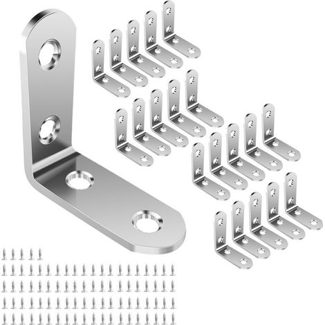 Metal Corner Brace Stainless Steel Corner Brace for Furniture Repair - 20 Pack 4040mm Corner Braces for Fixing and Repairing Furniture, Reinforcing Joints (1/5)