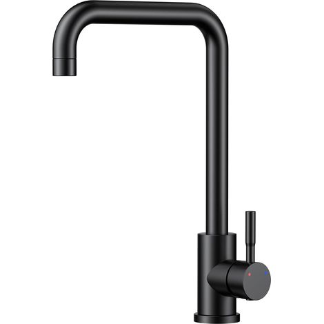 Robinet Cuisine Brossé, Robinet de Cuisine Pivotant à 360°, Robinet de Cuisine Chaud et Froid en Acier Inoxydable 304, L Monolevier Mitigeur Cuisine Cartouche Céramique (1/5)