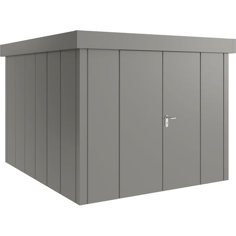 Hörmann Metall-Gerätehaus "Juno" mit Flachdach, JFD11 - Design, 262 x 310 cm (B x T), graualuminium, 2-flüglige Tür (1/5)