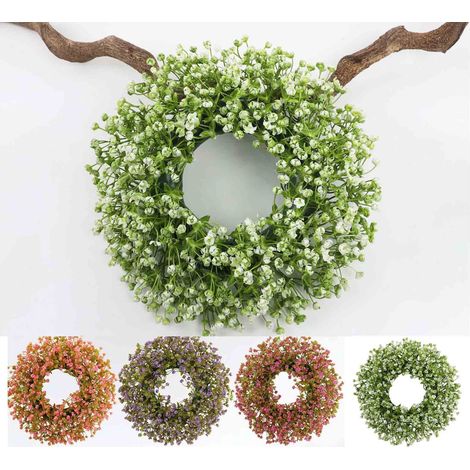 Couronne De Fleurs Artificielles - 35 Cm - Décoration Porte D'Entrée Mur Fenêtre - Intérieur Extérieur - 1 Pièce (1/5)
