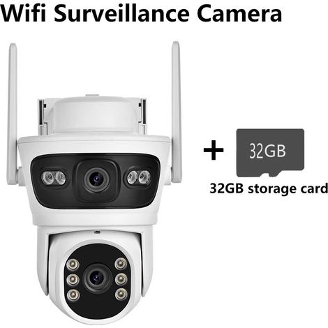 Caméra étanche avec interphone vocal, caméra de surveillance solaire en temps réel, caméra murale — Livrée avec une carte mémoire de 32 Go (1/5)