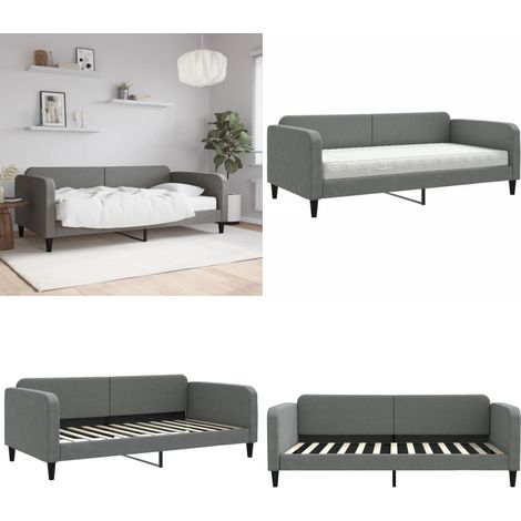 Tagesbett mit Matratze Dunkelgrau 100x200 cm Stoff - Schlafsofa - Sofa (1/5)