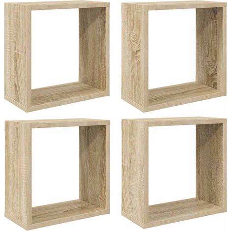 vidaXL Mensole a Cubo 4 pz Rovere Sonoma 30x15x30 cm