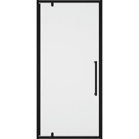 Porta per doccia girevole 80 x 195 cm in Metallo Nero opaco Stile industriale - TAMRI (1/5)