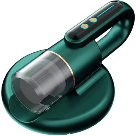 Aspiradora para colchones, elimina los ácaros del polvo con filtro HEPA y potencia de succión de 5000 PA, aspiradora doméstica inalámbrica con luz, limpia eficazmente almohadas y sofás, verde oscuro. (1/5)