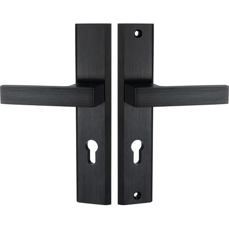 Maniglia esterna per porta Domino Shark nera 72 mm per inserto PZ