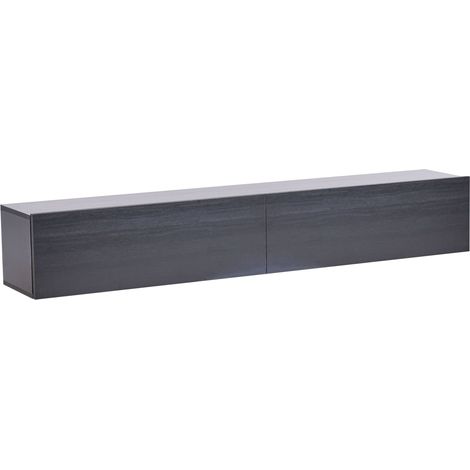 Mobile porta TV minimalista a parete unità multimediale scaffale portaoggetti nero 180 cm Gladstone