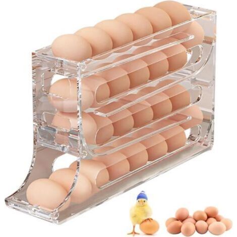 Distributeur Oeuf à 4 Étages pour 30 Oeufs - Rangement Oeuf Innovant pour Frigo, Capacité de Stockage Exceptionnelle et Efficacité Maximale de l'Espace, Dur et Facile à Nettoyer, Panier (1/5)