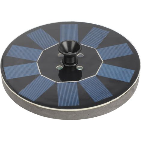 Fontaine solaire ronde, 1,4 W, fontaine flottante solaire avec éclairage pour piscine, bassin et jardin, noire (1/5)