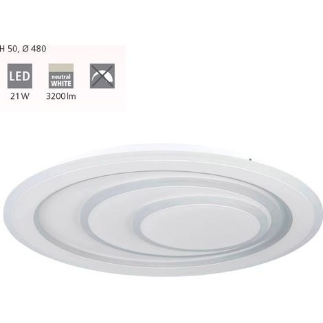 Plafoniera Contemporanea Palagiano 1 Acciaio Bianco Luce Led Integrato 21W (1/3)