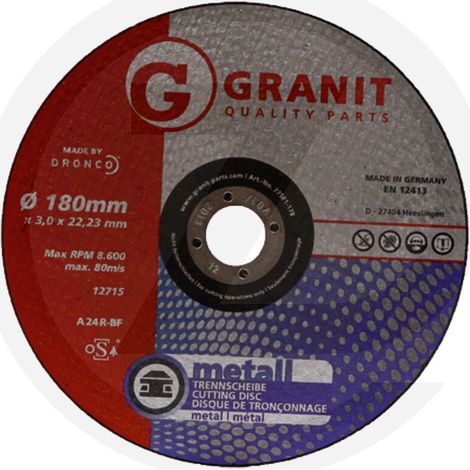 Disque à tronçonner
