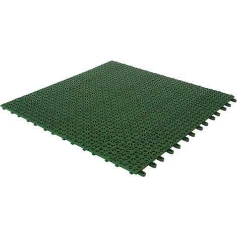 Set da 10 Piastrelle in Plastica Flessibili Drenanti 55,5 x 55,5 cm da Esterno Giardino 3,08 m2 Verde
